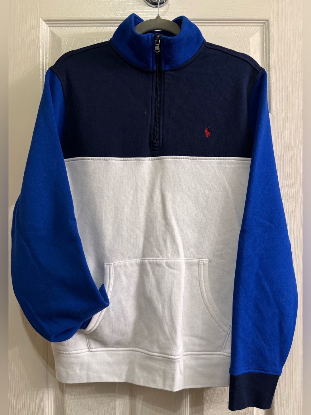 Polo Ralph Lauren Colorblock Quarter Zip Sweatshirt, Size: XL 18-20